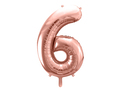 Stort 6 ballon tal rose gold til helium