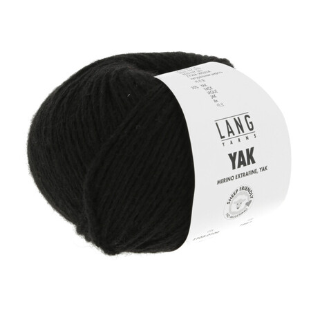 Lang Yarns Yak garn i sort 104 – blødt merino og yakuld, 50 g nøgle