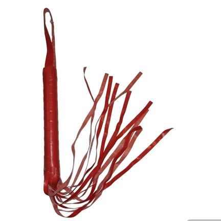 Superlet Pirrings Flogger 40 cm – rød flogger med bløde remme til sensuel spanking og pirrende leg.