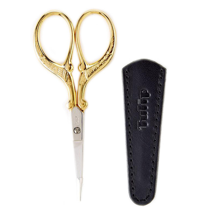 premium gold broderisaks 9-5 cm og etui fra tulip i boks