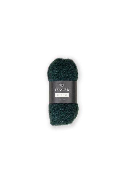 garnoegle af maerket isager soft fine fra isager farve 37 moerkegroen