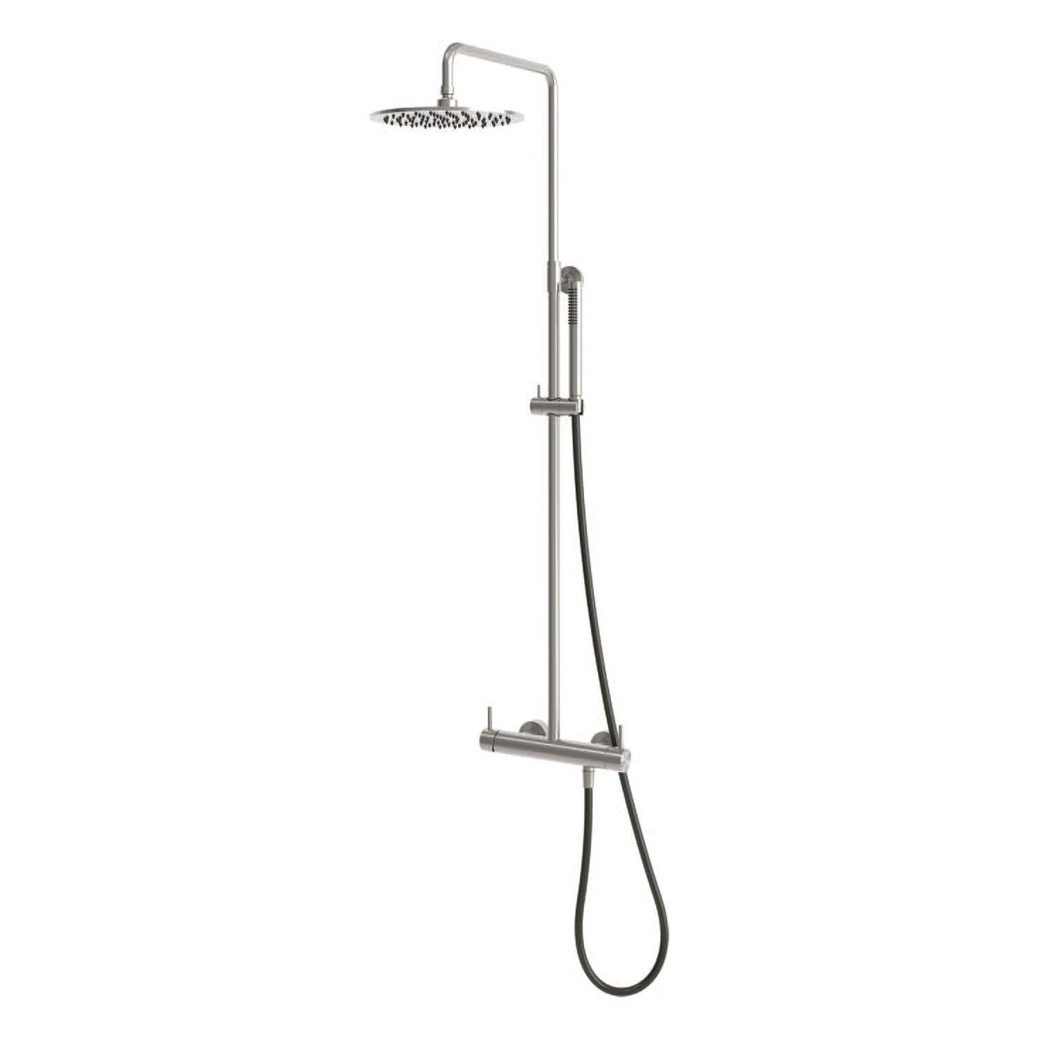 Sined PARETE LEVANTE INOX - Wandhängende Außendusche aus Edelstahl 316 - Kalt- und Warmwasser