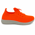 Neonorange sporty sneaker med strikket overdel