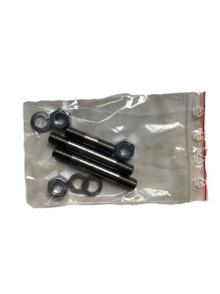 Footrest stud set - 3 pcs. The set consists of: 2 long supports 1 short support 3 nuts 3 washers Thread: 7/16 UNF - 7/16 UNC Fits: TEA20, TEF20, TED20, TO20 Fits: FE35, MF35 Fits: MF135 Danish produced and specially made