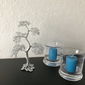 metal træ sølv bonsai