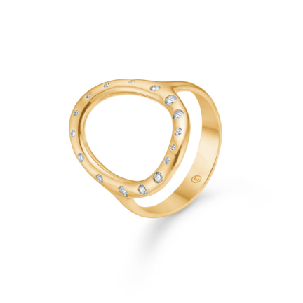 ATHENA ring in 14 karat gold with diamonds | Danish design by Mads Z