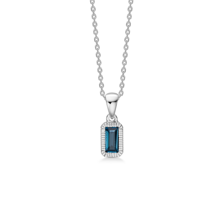 INDIGO silver necklace with blue topaz | Danish design by Mads Z