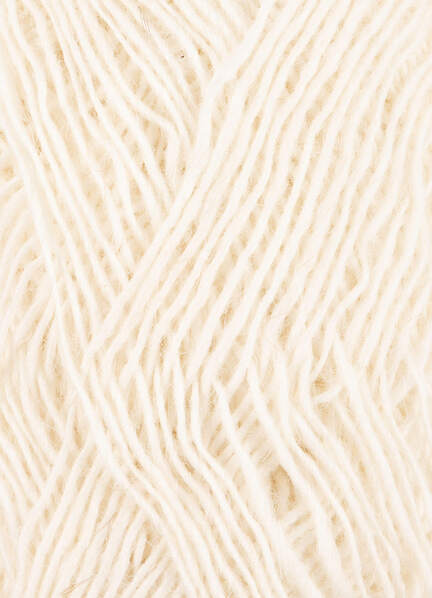 Close up af garnet fjallalopi fra istex i farven råhvid