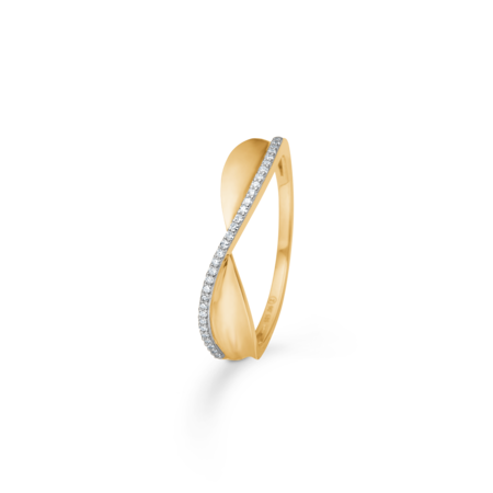 Diamond Bow ring i 14 karat guld