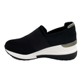 Sorte slip-on sneakers med elastisk rem og NK-logo