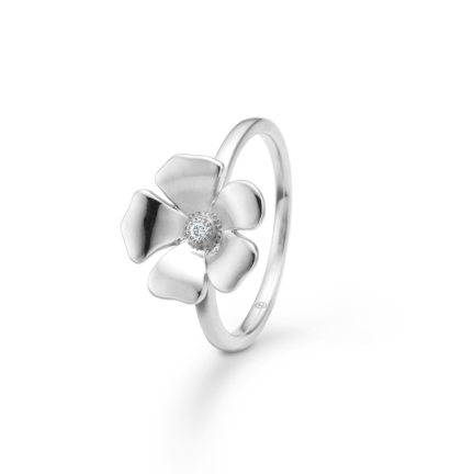 FLEUR silver ring with white topaz | Danish design by Mads Z