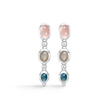 FLORENTINA silver earrings with rose quartz | Danish design by Mads Z