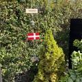 Sommerhus flagline træflag med sten på snor stenranke