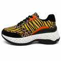 Chunky sneaker med leopard- og tigerprint og kraftig sål