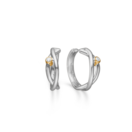 Astrid earrings in 8-carat gold and cubic zirconia