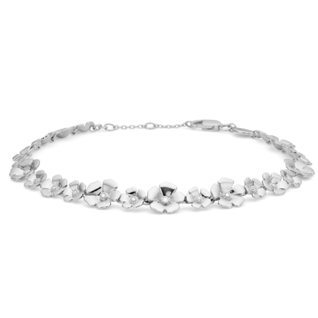 FLEUR armbånd i sølv med hvid topas.