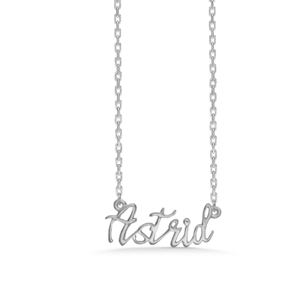 Name Tag Necklace Astrid - halskæde med navn - navnehalskæde i sterling sølv