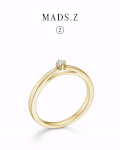 CROWN solitaire and diamond ring in 14 karat gold | Danish design by Mads Z