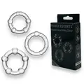 Power Escorts Beaded Cockring Clear – fleksibel gennemsigtig penisring i TPE med integrerede perler for ekstra stimulation