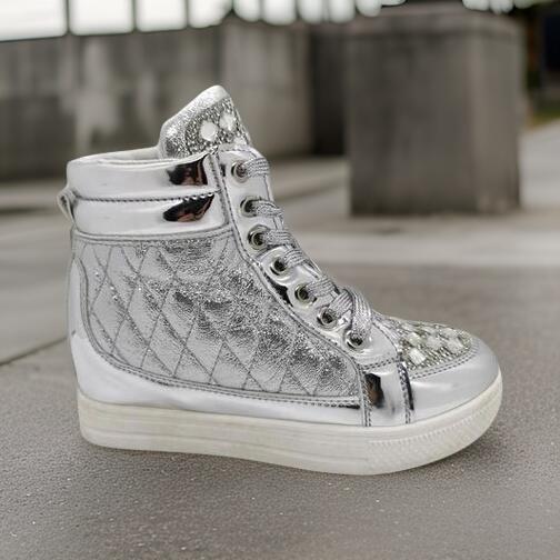 Dame Ankelsneakers Sølv 38