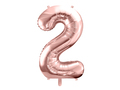 Stort 2 ballon tal rose gold til helium