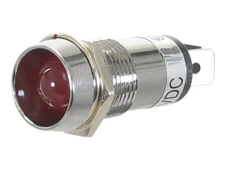 Instrumentlys LED Rød Volts: 12 Farve: Rød Montagehul: Ø14mm Monteringsdybde: 23mm