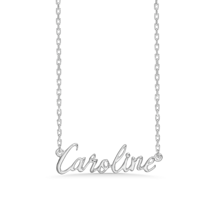Name Tag Necklace Caroline - halskæde med navn - navnehalskæde i sterling sølv