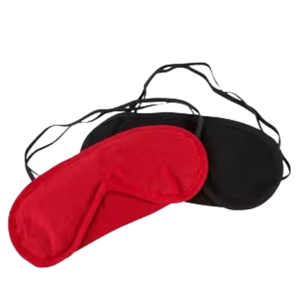 Cottelli Blindfold Dobbeltpakke – Rød og sort bomuldsmaske til sanseleg og søvn