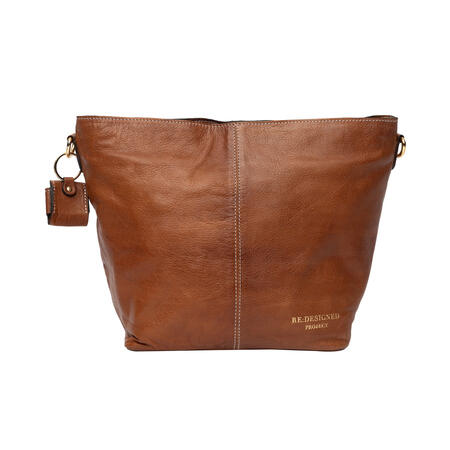 Project 2 Crossover Walnut-Gold RE-Designed laeder projekttaske fra siden