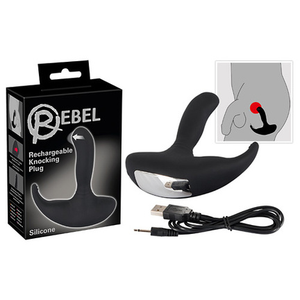 Rebel Rechargeable Knocking Plug Anal – genopladelig analplug med rytmisk bankefunktion