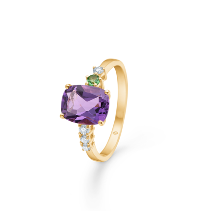 PURPLE FELICITY ring in 14 karat gold with amethyst | Danish design by Mads Z