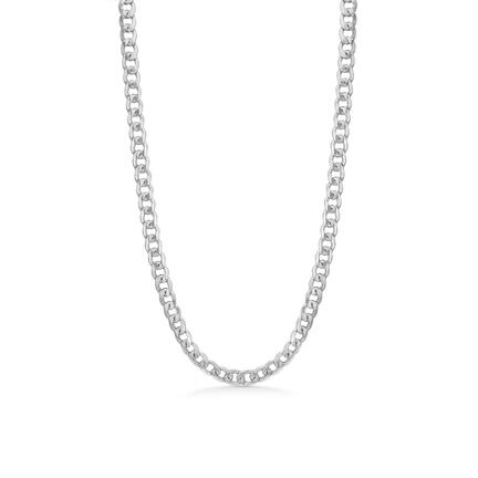 Big Plaited Chain Necklace - Stor panser halskæde i sterling sølv