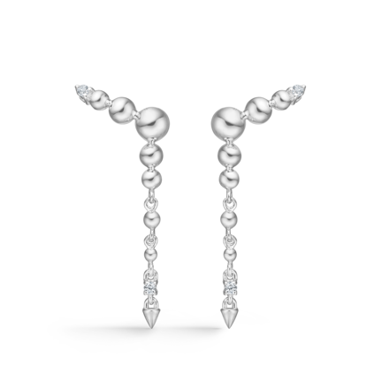 UNICORN silver earrings with white topaz | Danish design by Mads Z