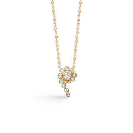 FREYA vedhæng i 14 karat guld med diamanter | Mads Z