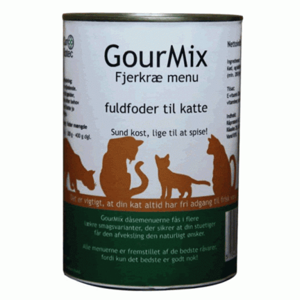GourMix vådfoder til kat på dåse 400 g. Vådfoder fuldfoder Fjerkræ til katte