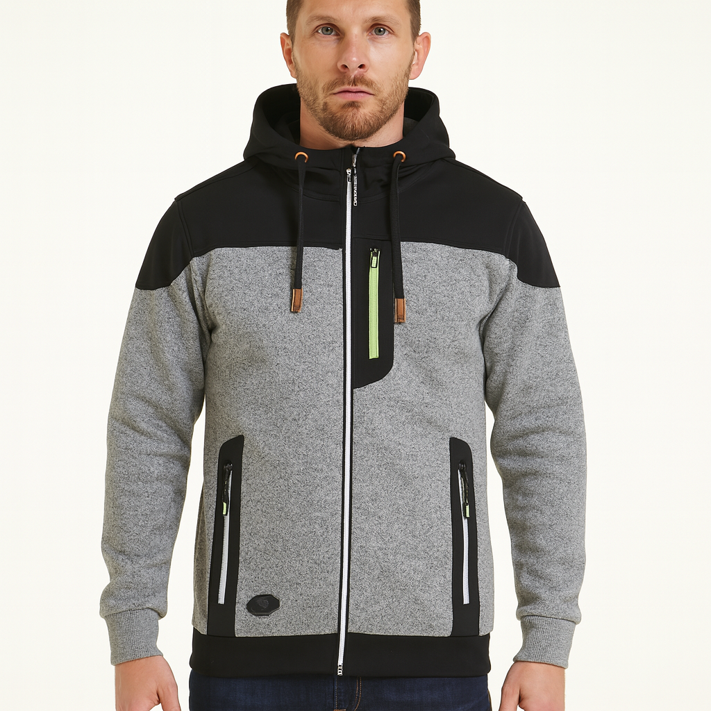 Herre Fleecejakke Med Aftagelig Hætte - Large