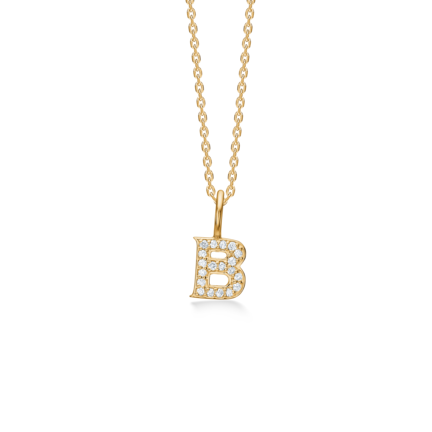 TENDER LOVE B pendant in 14 karat gold with diamonds | Danish design by Mads Z