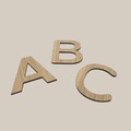 ABC bogstaver i egetræ – laserskårne træbogstaver Design 1 fra By Sandager