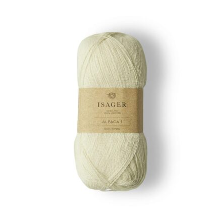 Isager garnnøgle Alpaca 1 i farven hvid e0
