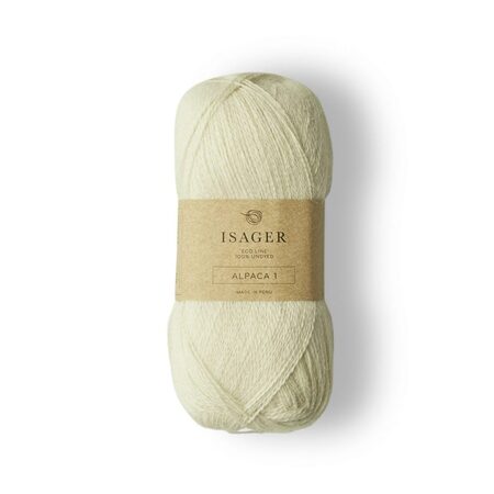 Isager garnnøgle Alpaca 1 i farven hvid e0