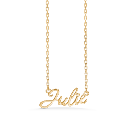 Name Tag Necklace Julie - halskæde med navn - navnehalskæde i forgyldt sterling sølv