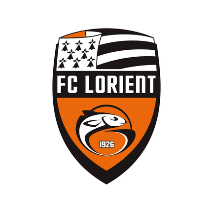 FC Lorient klublogo på hvid baggrund til rundt sukkerprint og kageprint Ø2–28 cm
