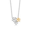 Fleur necklace in sterling silver with 14-carat gold and a 0.011 ct. brilliant-cut diamond