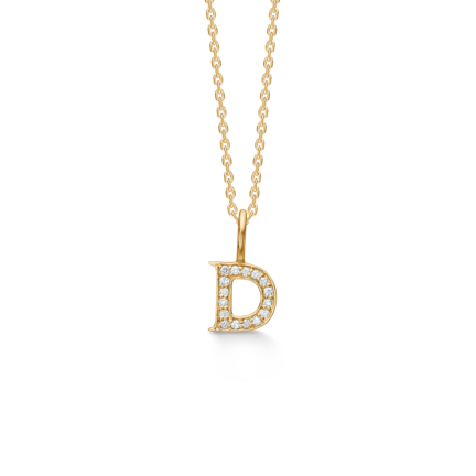 TENDER LOVE D pendant in 14 karat gold with diamonds | Danish design by Mads Z