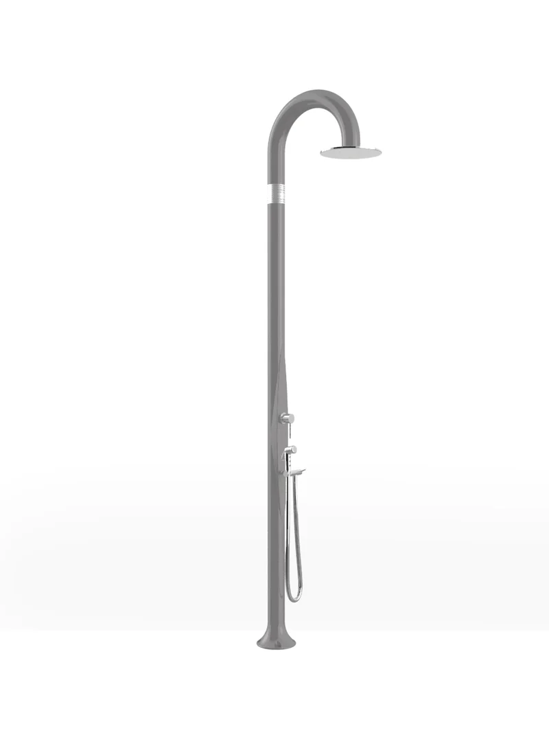 Arkema - FUNNY YIN T345 Außendusche mit Handbrause - Kalt- und Warmwasser - Silbergrau