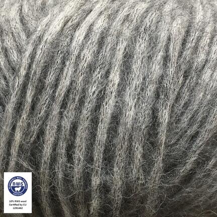 close up af garnet snefnug fra camarose i farven grey