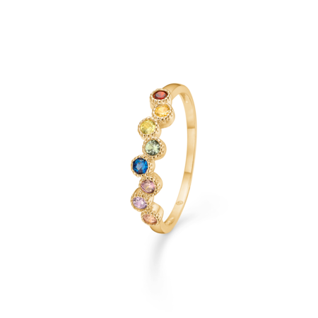 DIDO COLOUR ring in 8 karat gold with coloured zirconia stones.