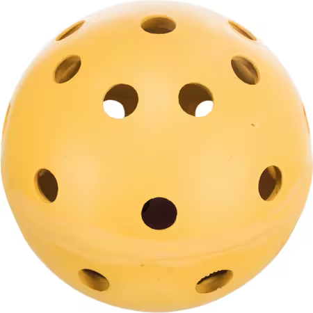 Trixie Holey bold med klokke - Gul Naturgummi ø 7 cm