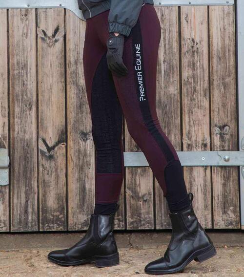 Premier Equine Astrid Pull-on børne ridetights - Vinrød