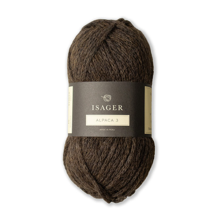 garnnoegle af maerket alpaca 3 fra isager i farven 34 mørkebrun